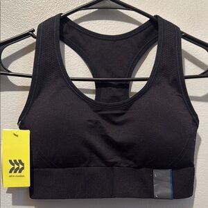 All in Motion Large Black Seamless Racer Racerback Sports Bra